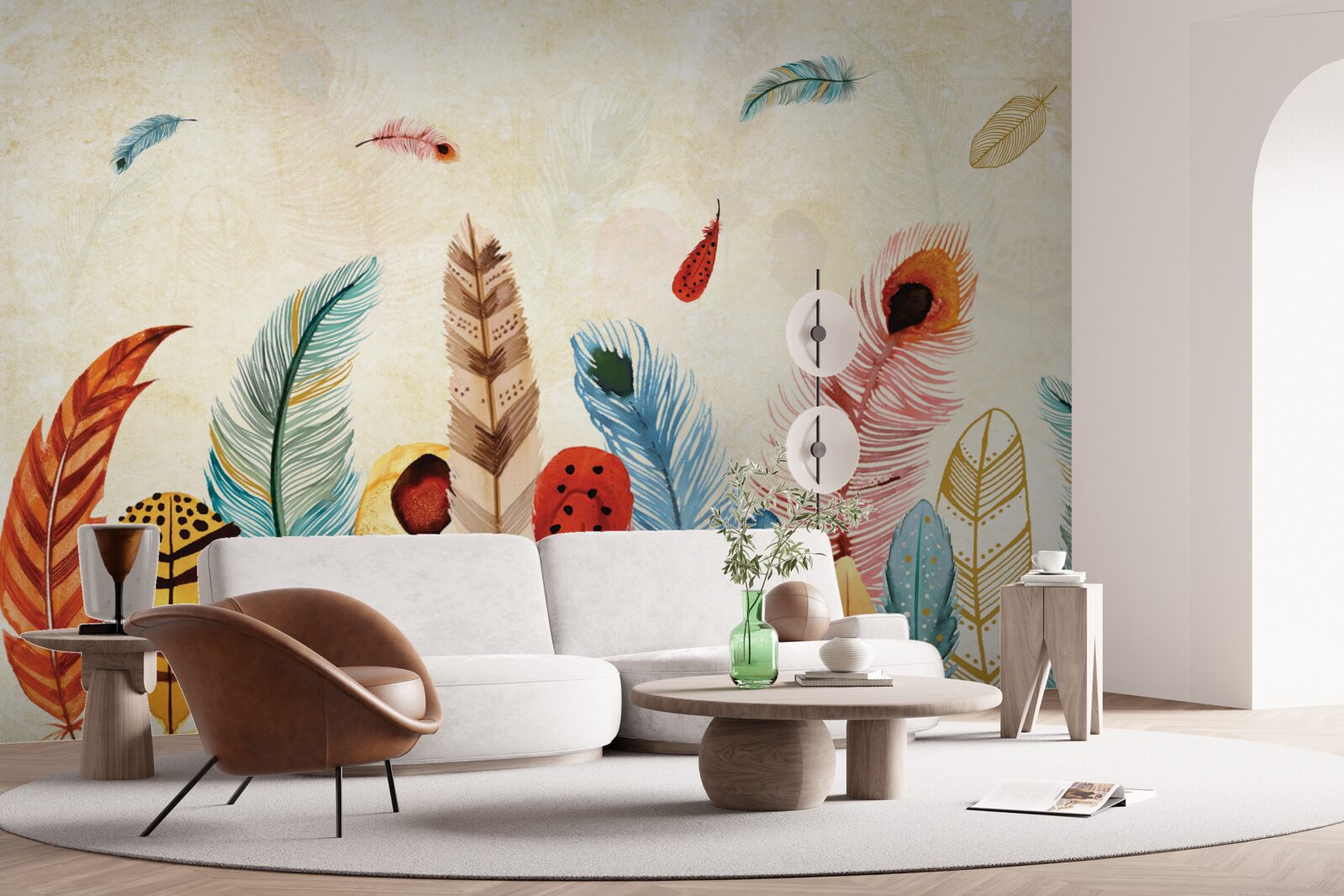 Фотошпалери племінне декоративне пір'я