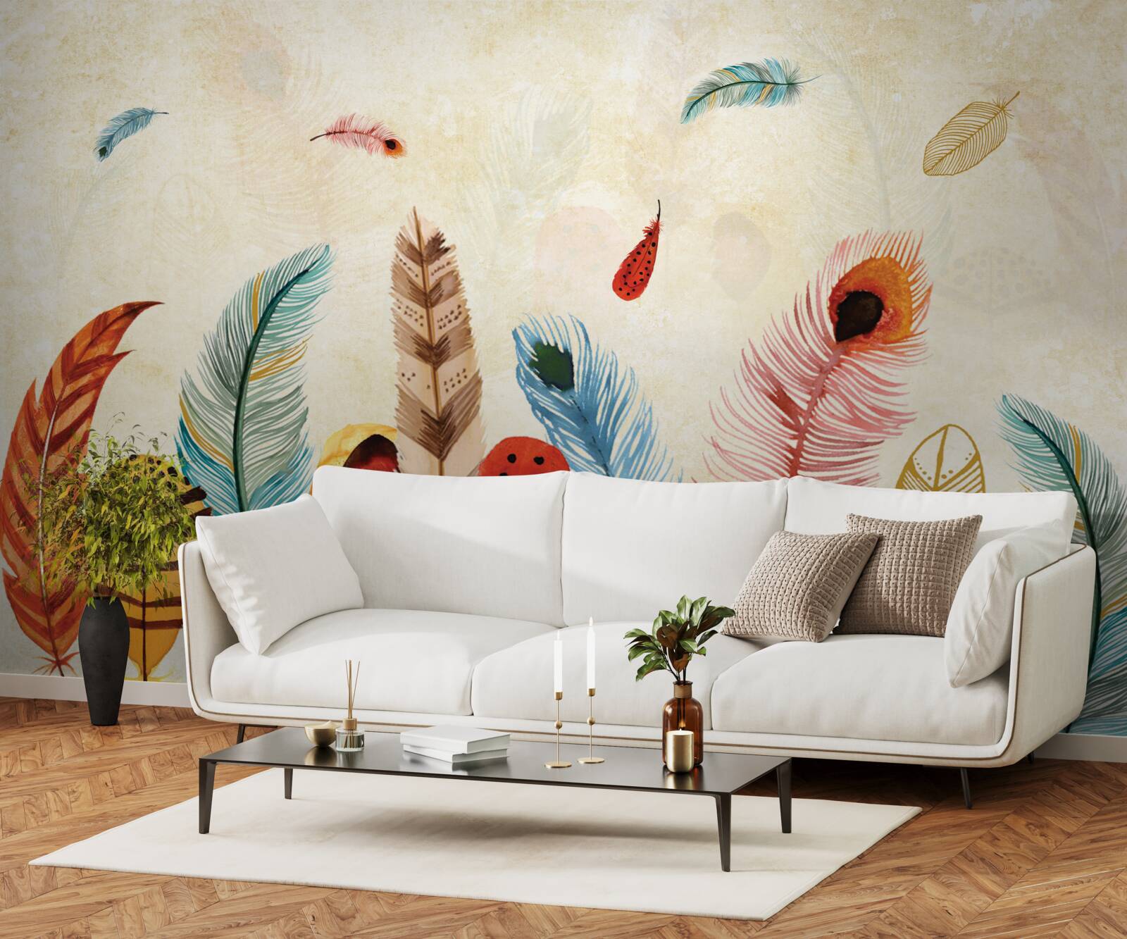 Фотошпалери племінне декоративне пір'я