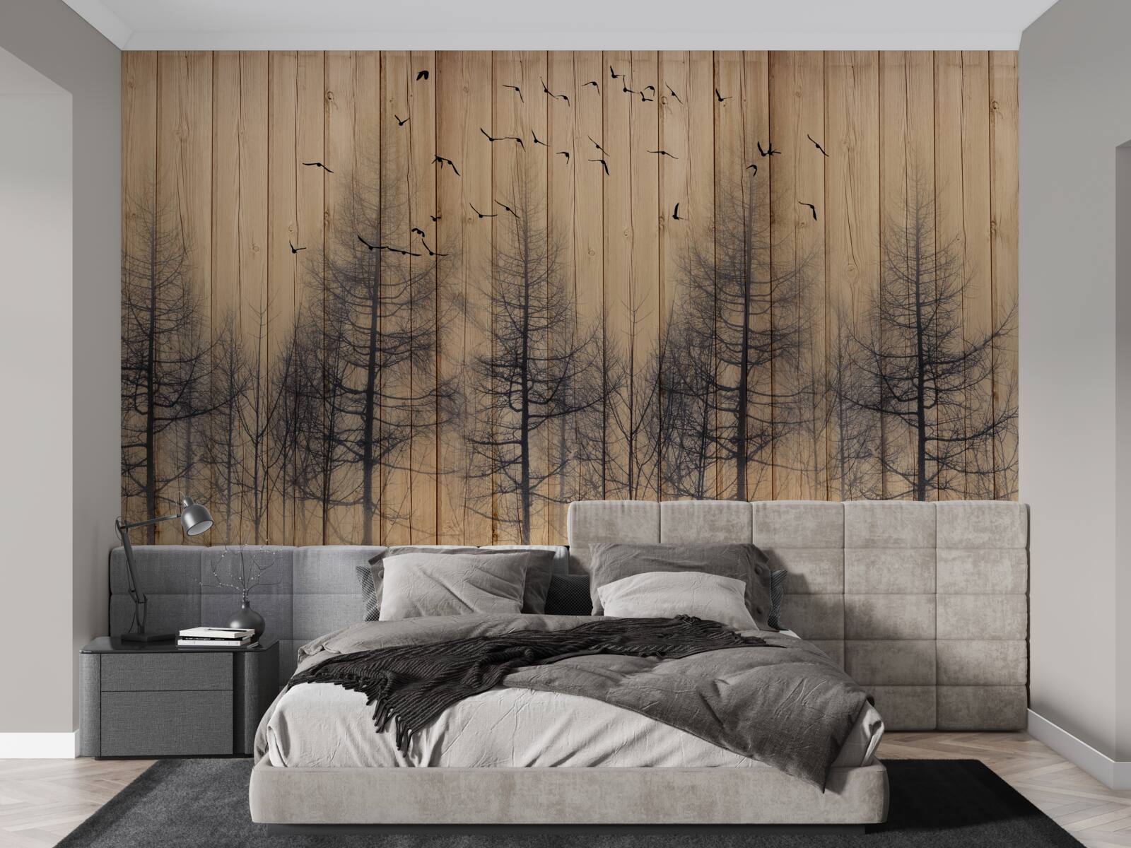 Фотошпалери на ілюстрації на танцполі зображені птахи, що летять у небі