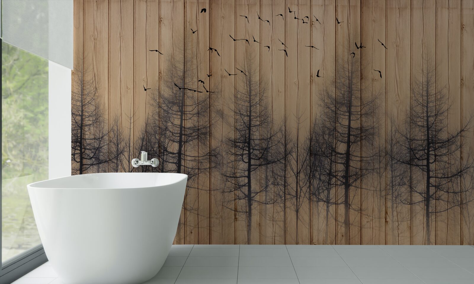 Фотошпалери на ілюстрації на танцполі зображені птахи, що летять у небі