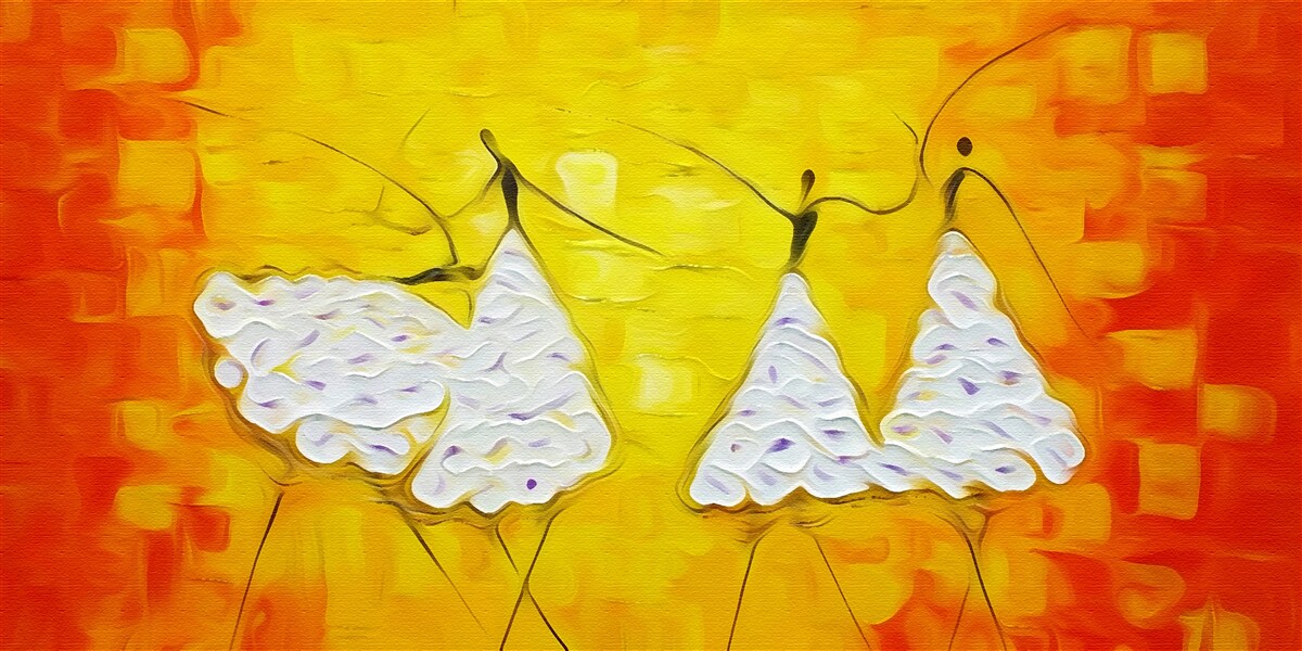 Фотошпалери вираз обличчя дівчат у сукнях, прикрашених квітами