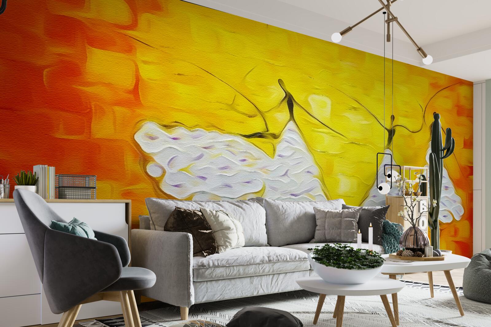 Фотошпалери вираз обличчя дівчат у сукнях, прикрашених квітами