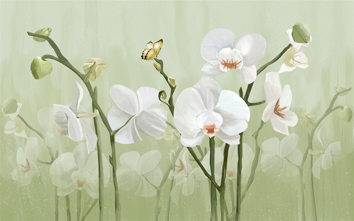 Фотошпалери білі квіти з незвичайним зовнішнім виглядом