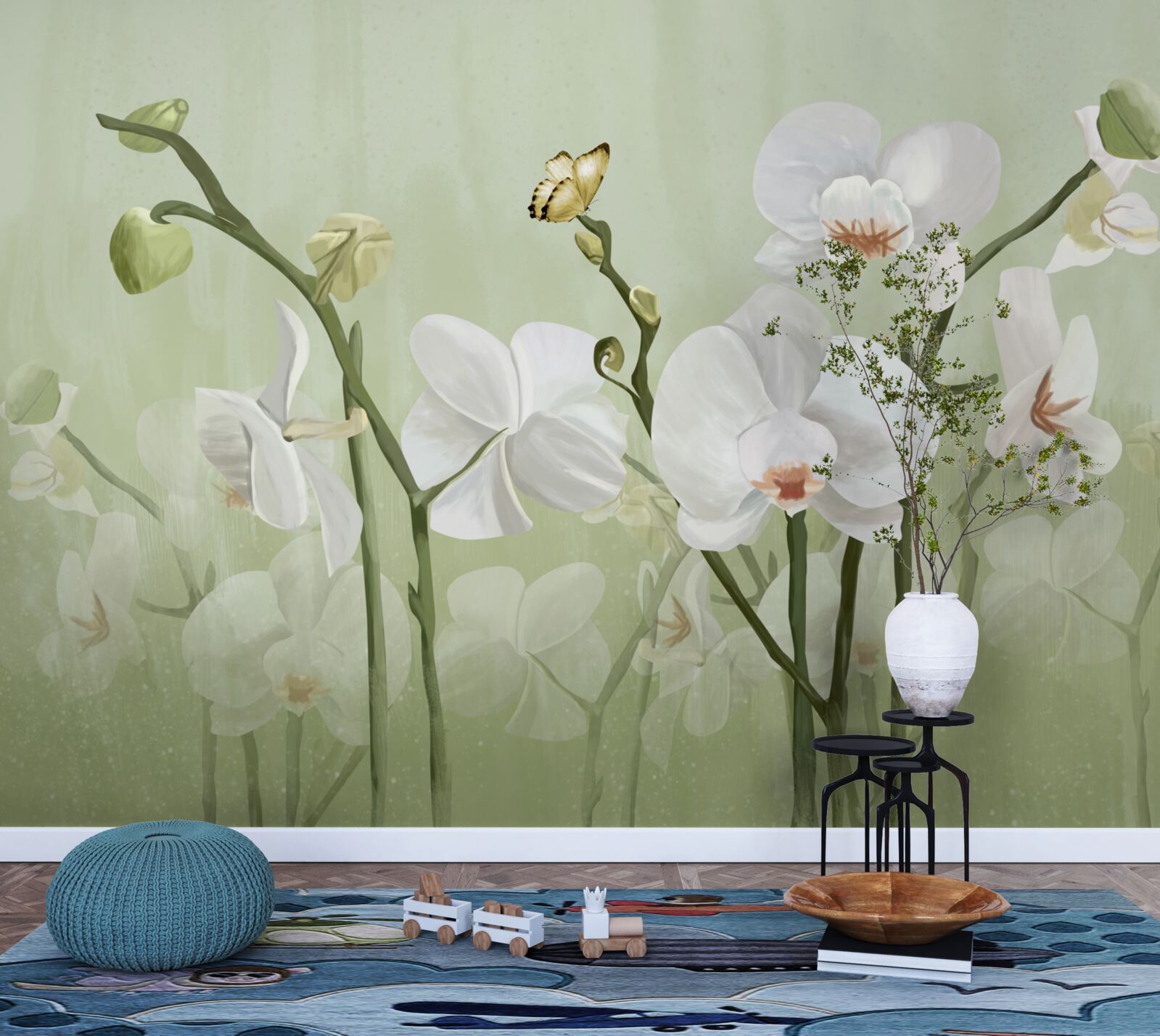 Фотошпалери білі квіти з незвичайним зовнішнім виглядом