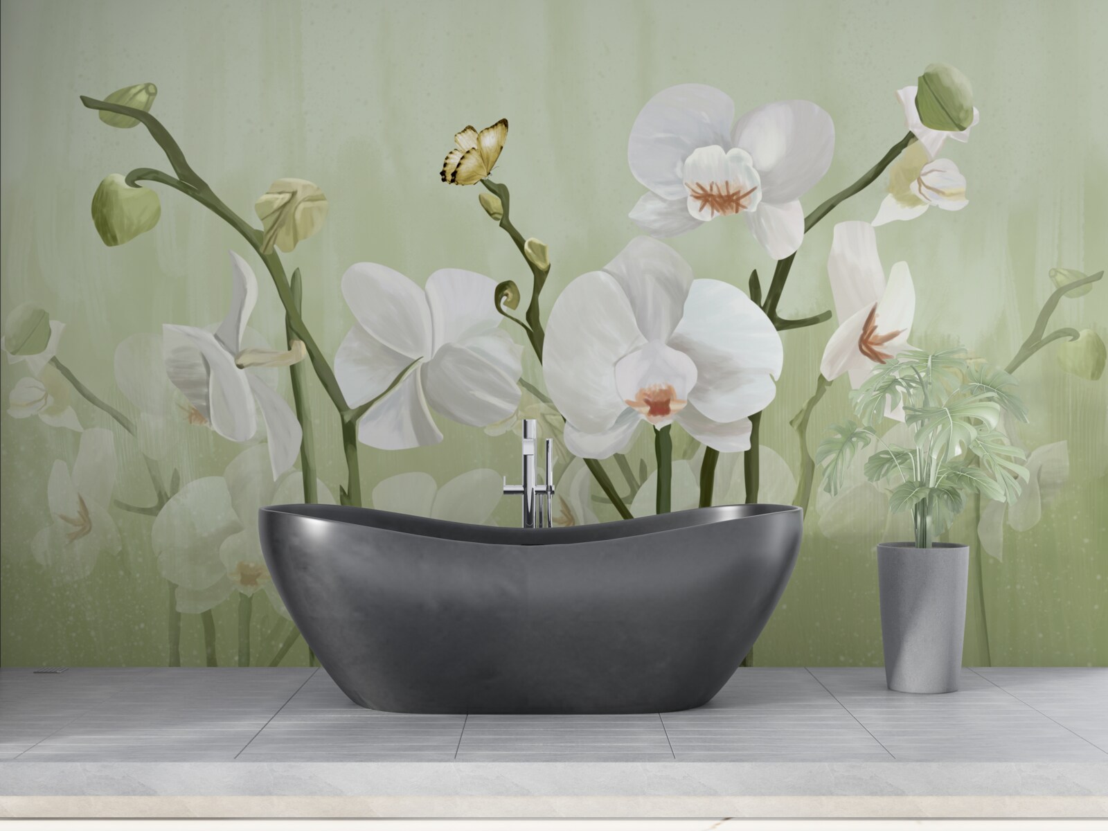 Фотошпалери білі квіти з незвичайним зовнішнім виглядом