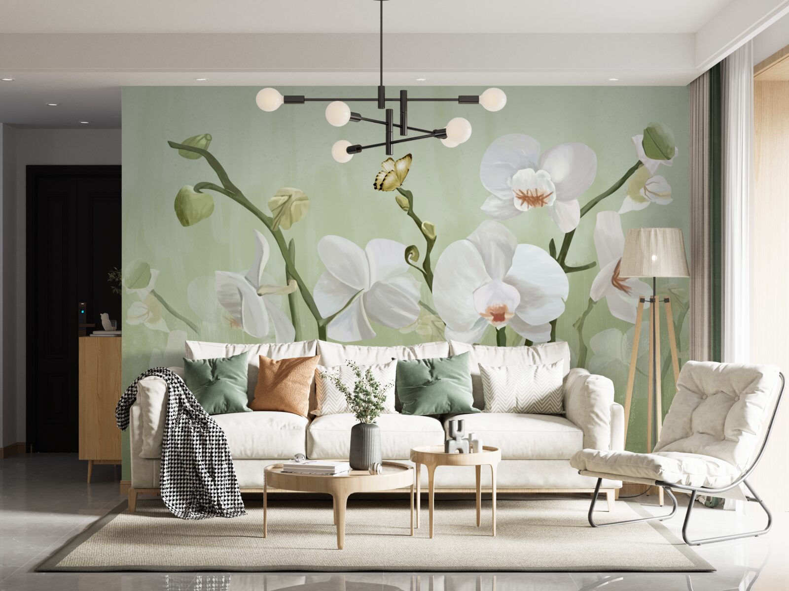 Фотошпалери білі квіти з незвичайним зовнішнім виглядом