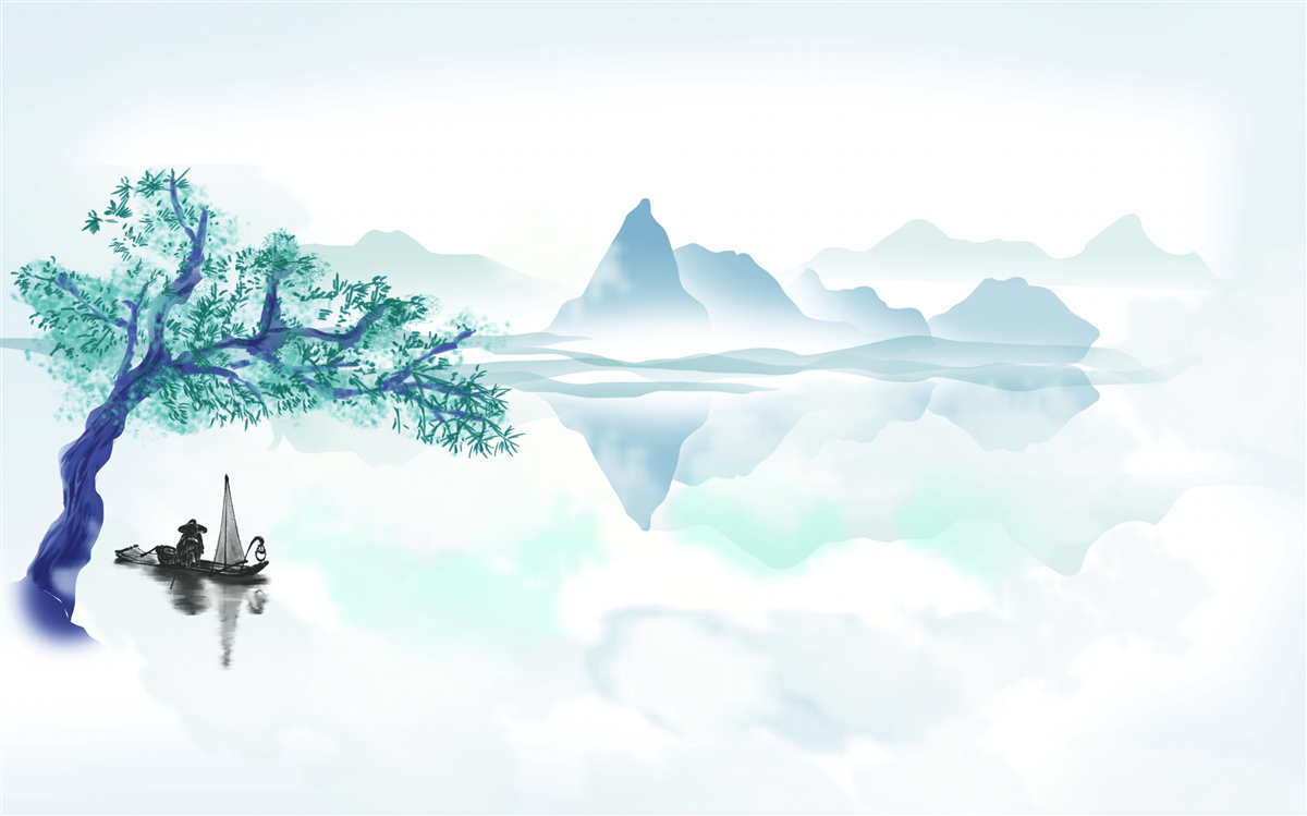 Фотошпалери самотній рибалка біля стовбура дерева на березі водойми