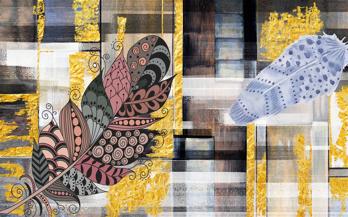 Фотошпалери абстрактне тло прикрашене дивовижним пір'ям