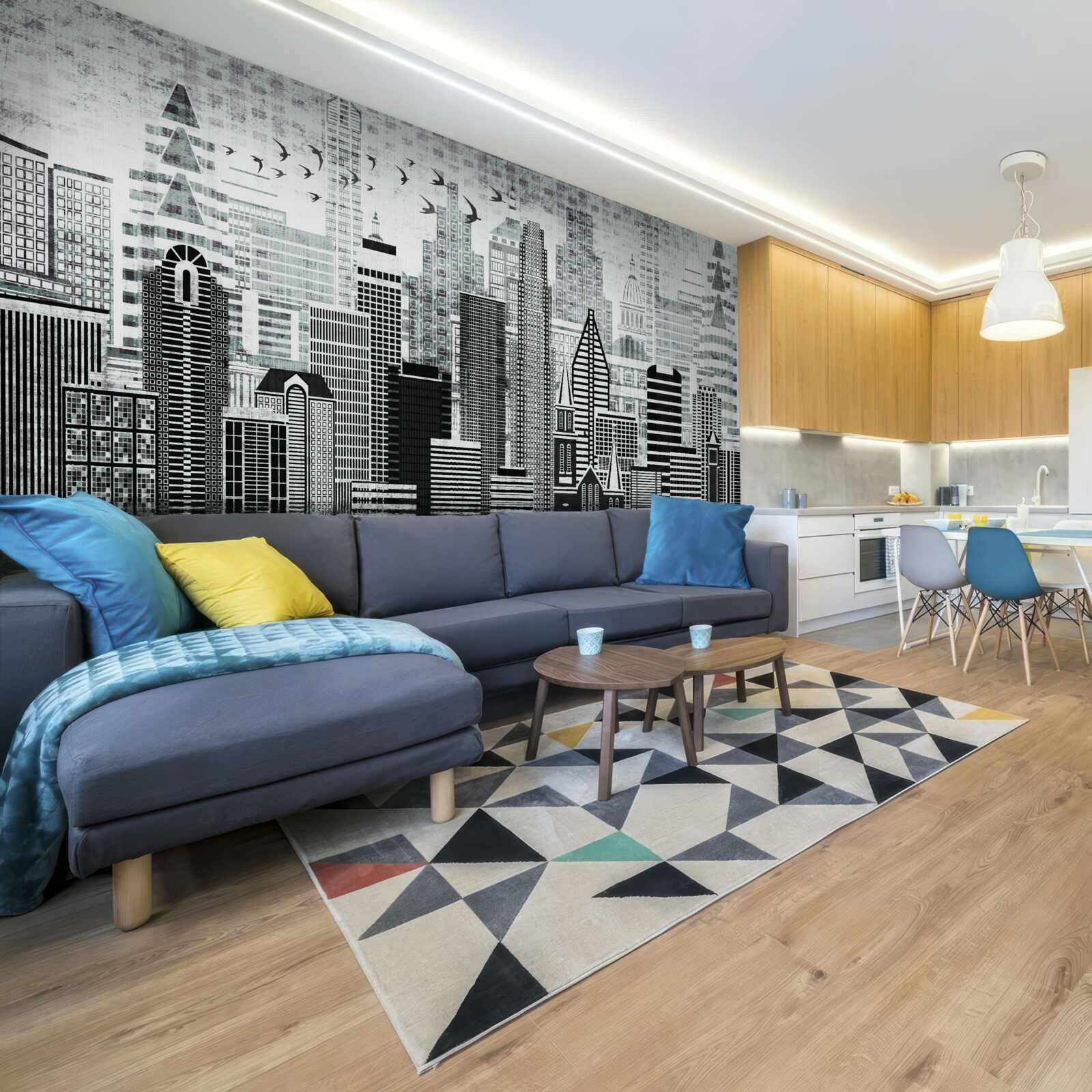 Фотошпалери одноманітний панорамний вид на місто