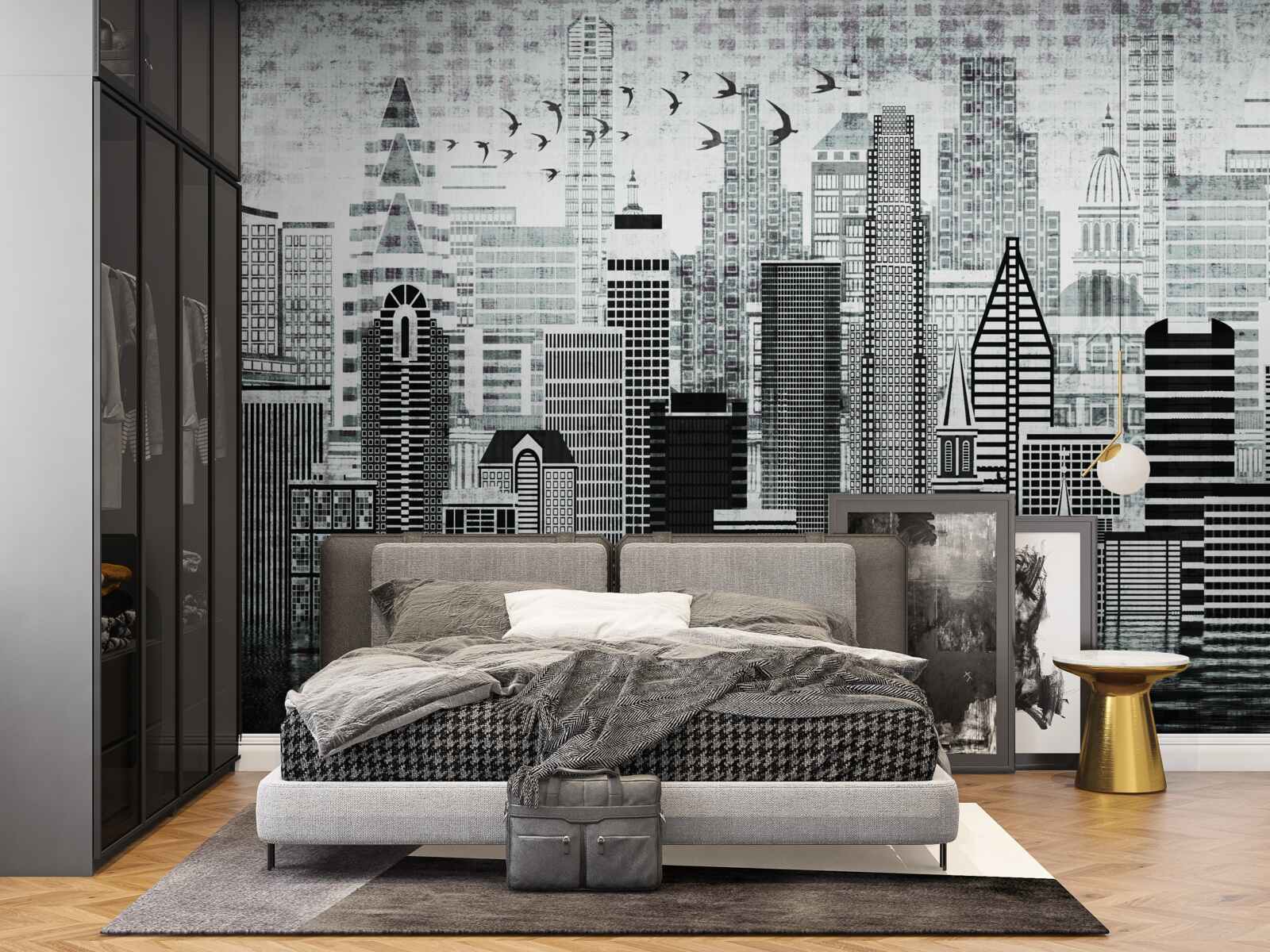 Фотошпалери одноманітний панорамний вид на місто