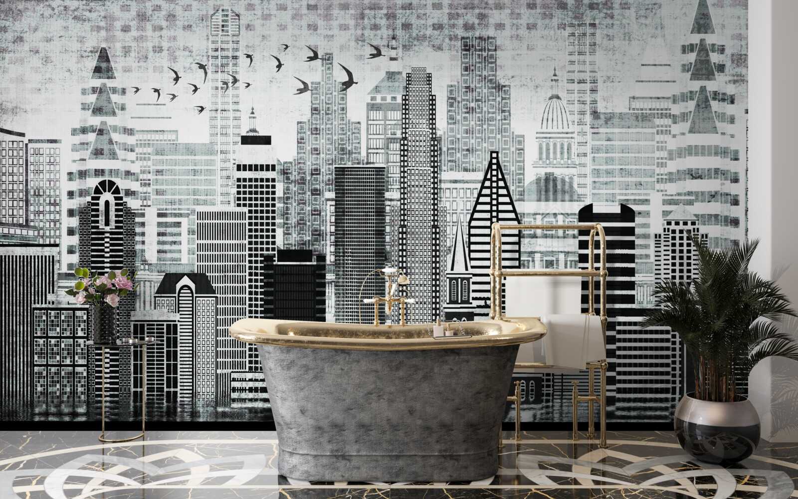 Фотошпалери одноманітний панорамний вид на місто