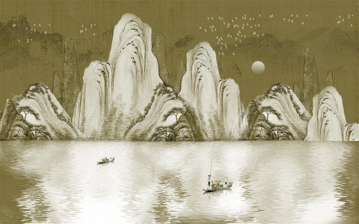 Фотошпалери співи рибалок у вечірній час