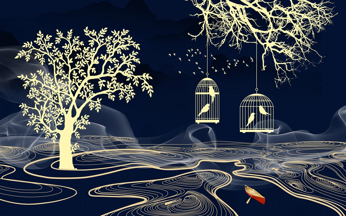 Фотошпалери поливають дерева та птахів у неволі