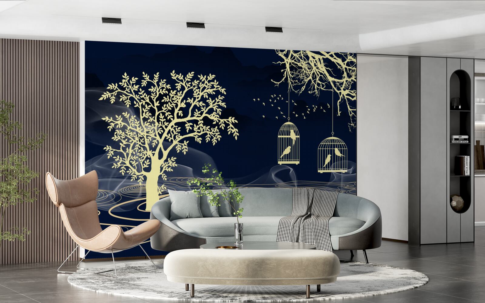 Фотошпалери поливають дерева та птахів у неволі