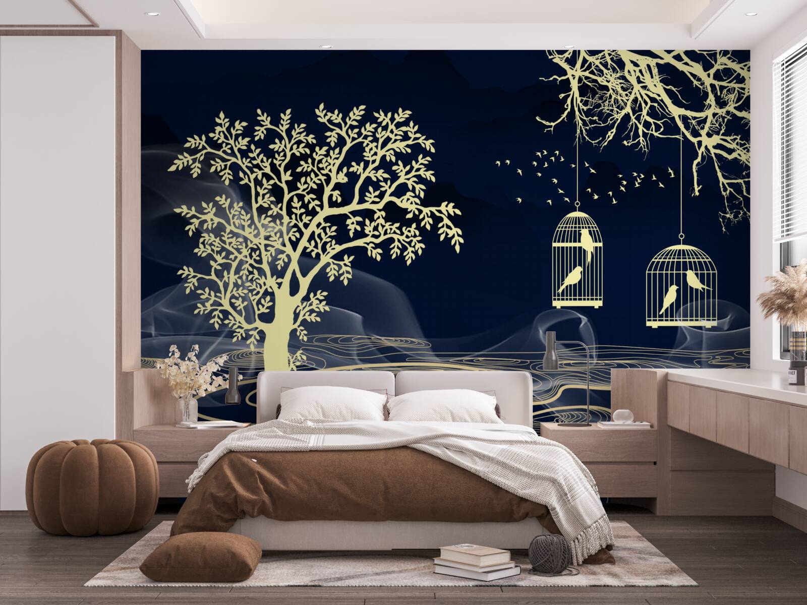 Фотошпалери поливають дерева та птахів у неволі