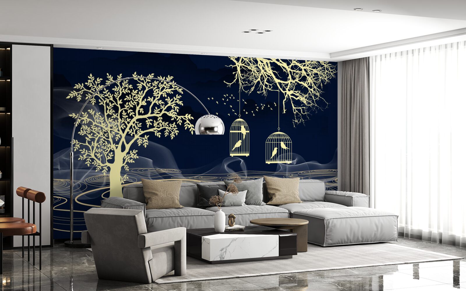 Фотошпалери поливають дерева та птахів у неволі