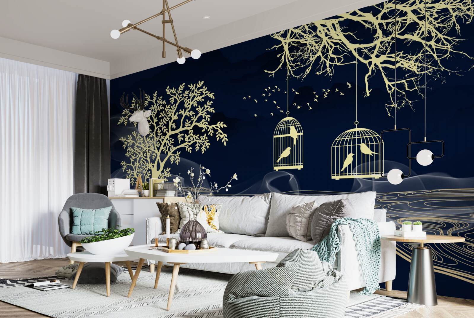 Фотошпалери поливають дерева та птахів у неволі