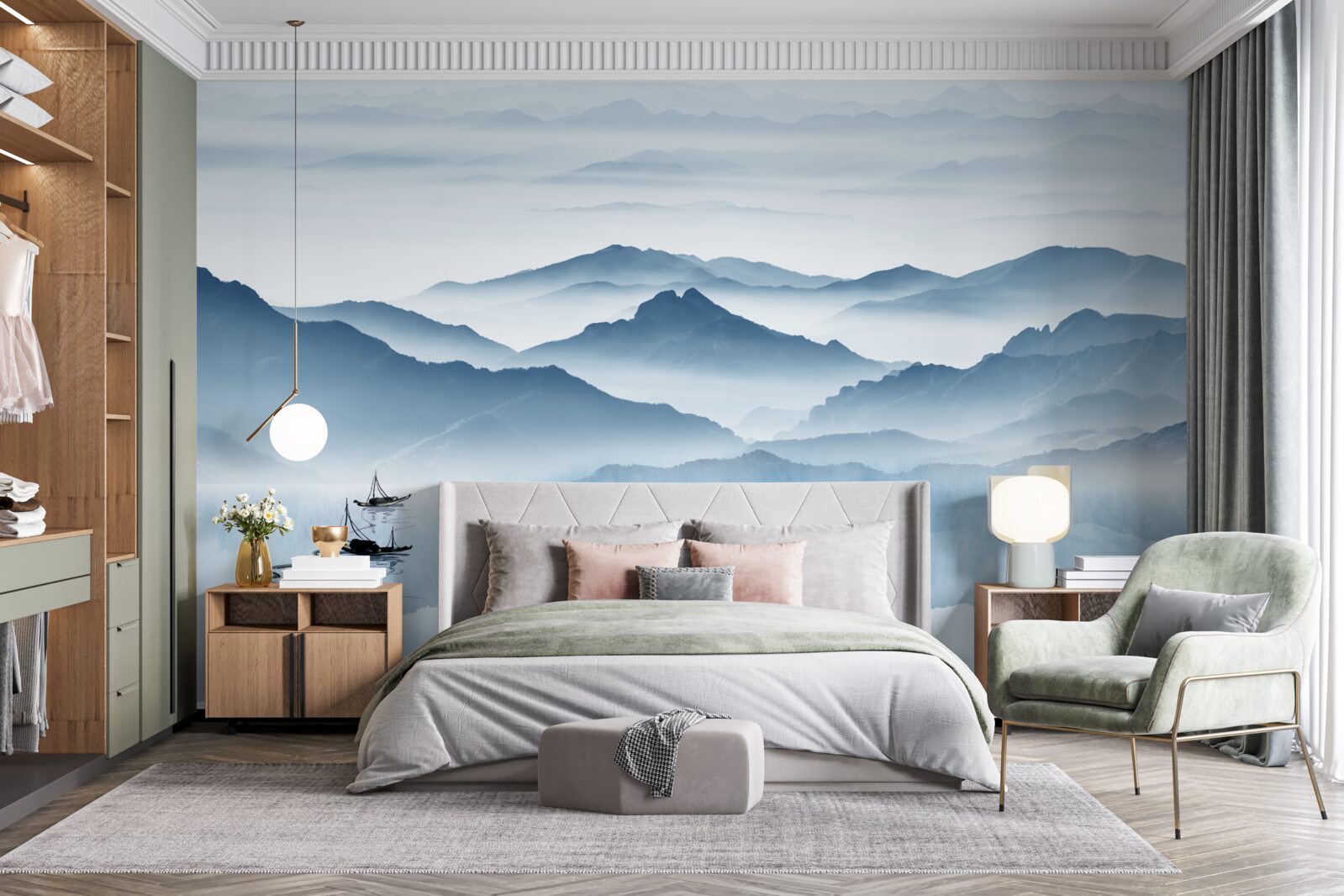 Фотошпалери Риболовля на гірському озері