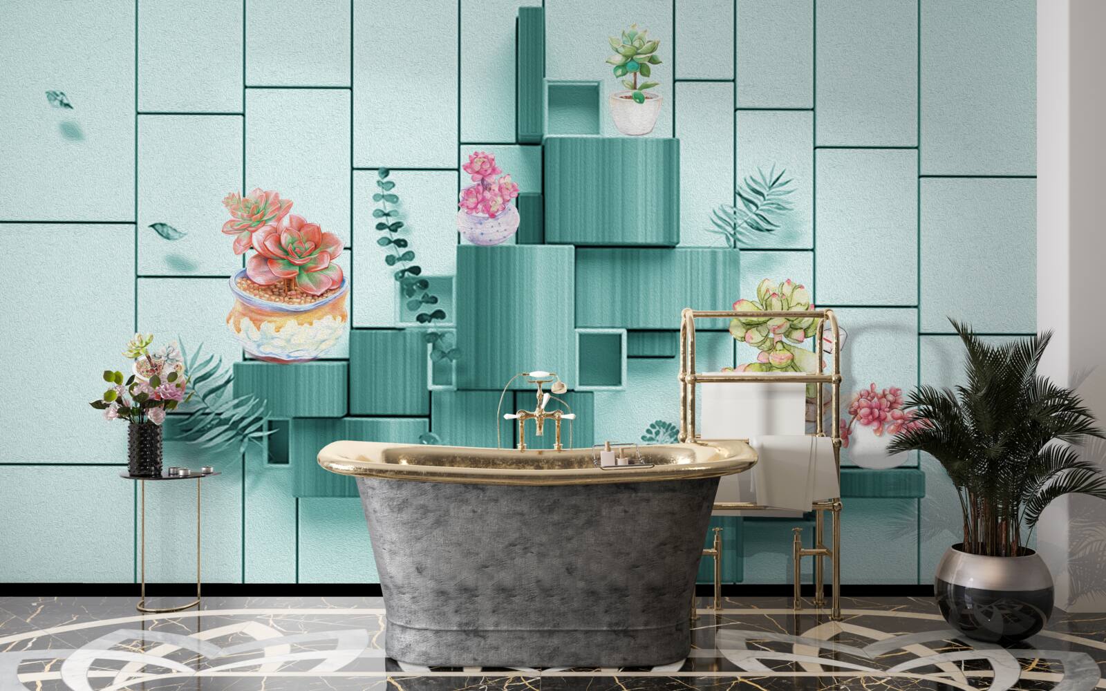 Фотошпалери горщики для квітів та рослин