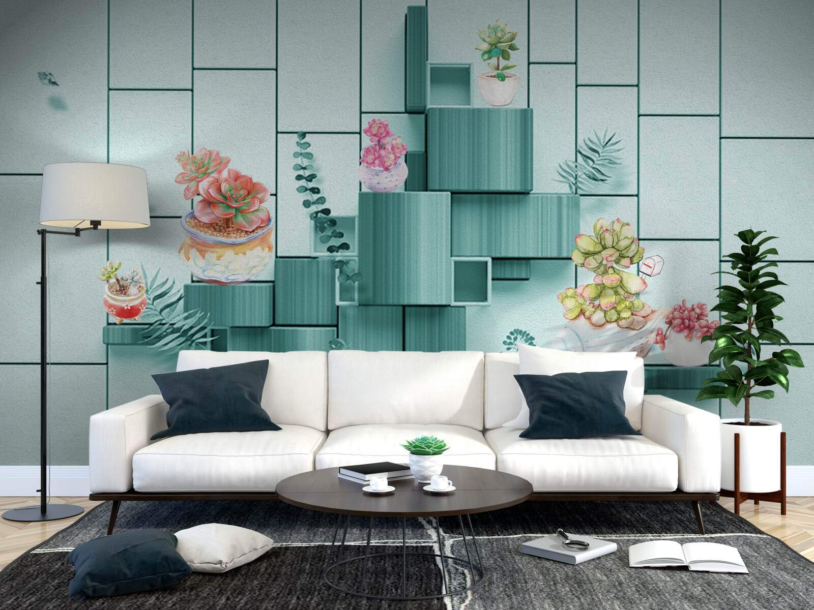 Фотошпалери горщики для квітів та рослин