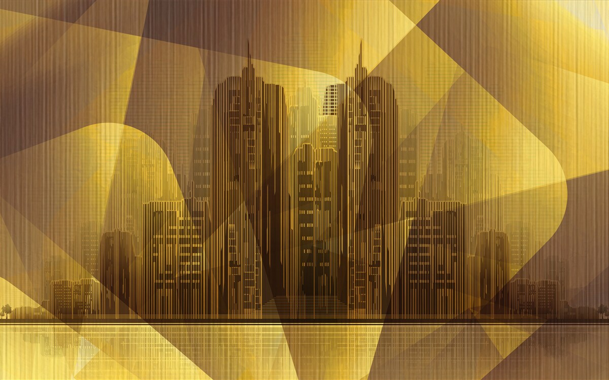 Фотошпалери блискуча картина міст-гігантів