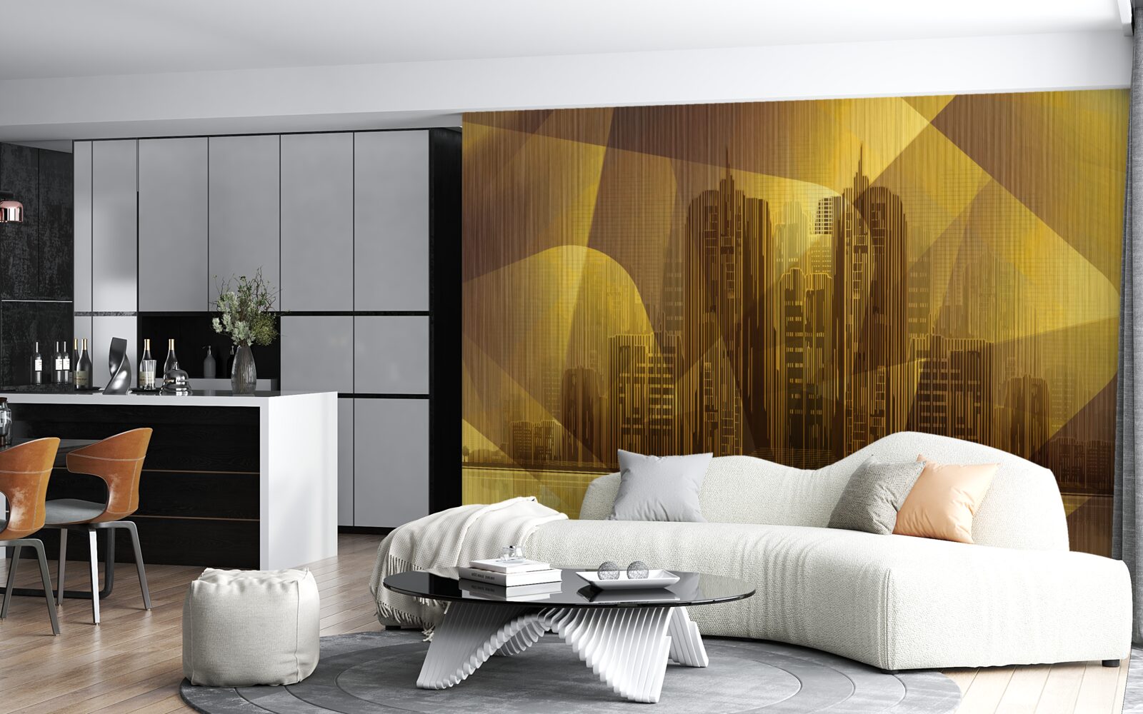 Фотошпалери блискуча картина міст-гігантів