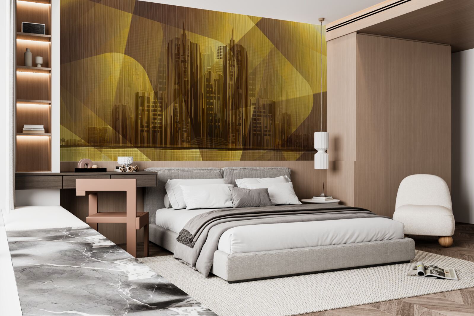 Фотошпалери блискуча картина міст-гігантів