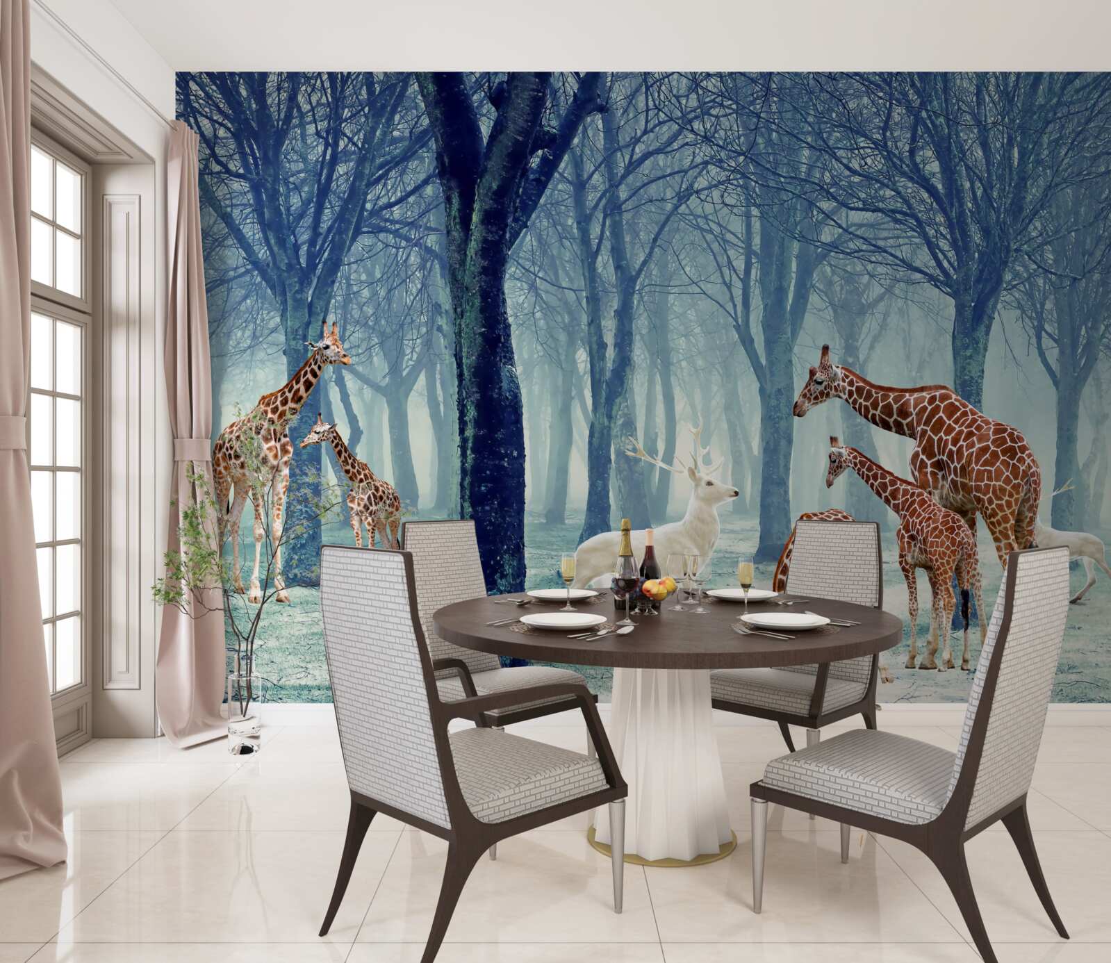 Фотошпалери У жирафів з'явився новий друг