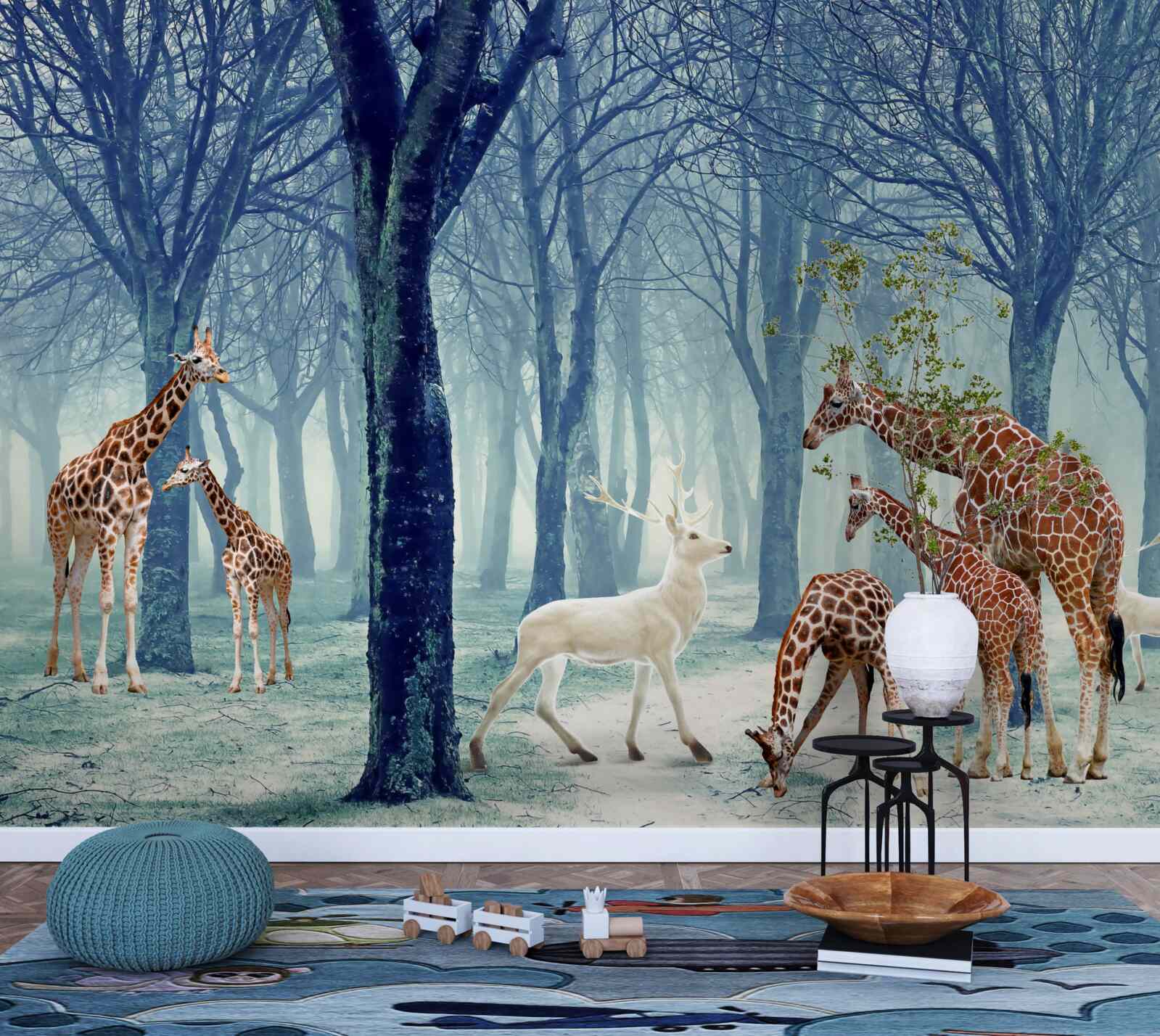 Фотошпалери У жирафів з'явився новий друг