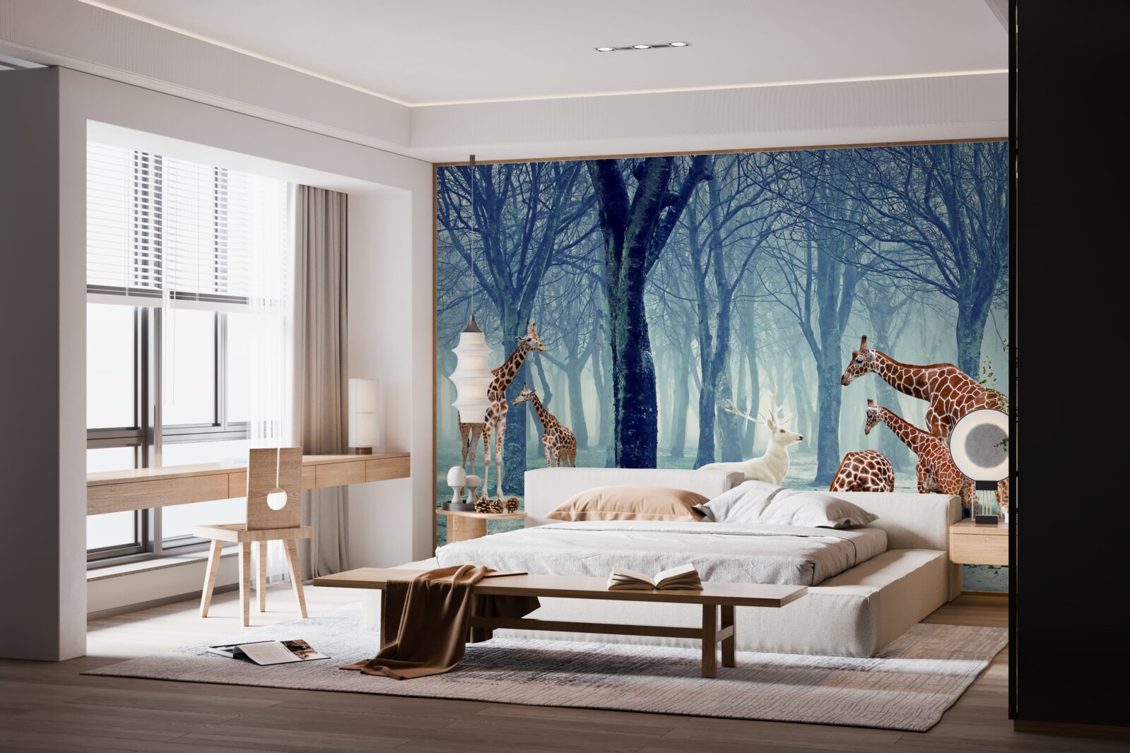 Фотошпалери У жирафів з'явився новий друг