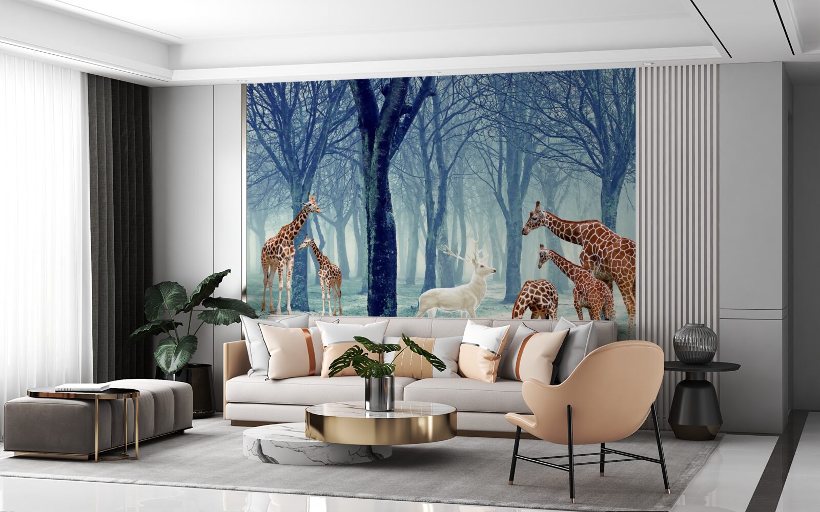 Фотошпалери У жирафів з'явився новий друг