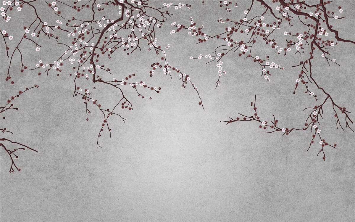 Фотошпалери гілки дерева всіяні дрібними квітами