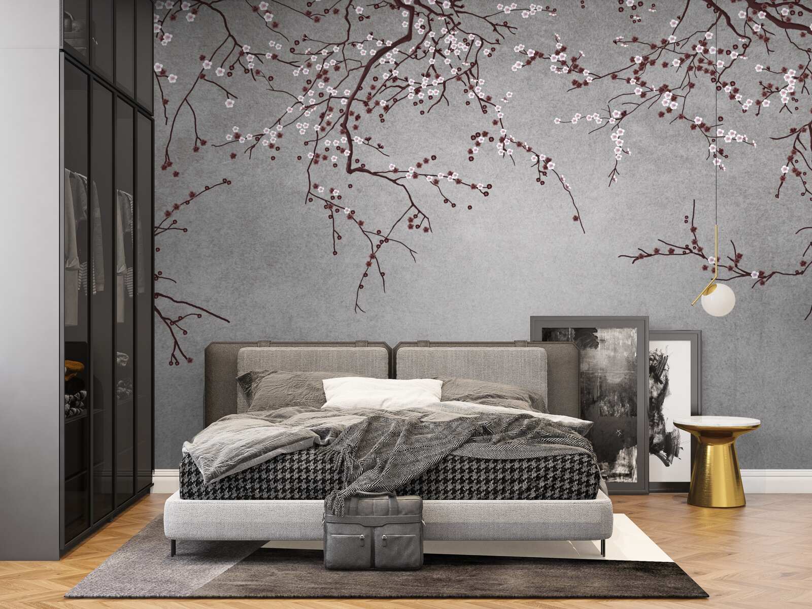 Фотошпалери гілки дерева всіяні дрібними квітами