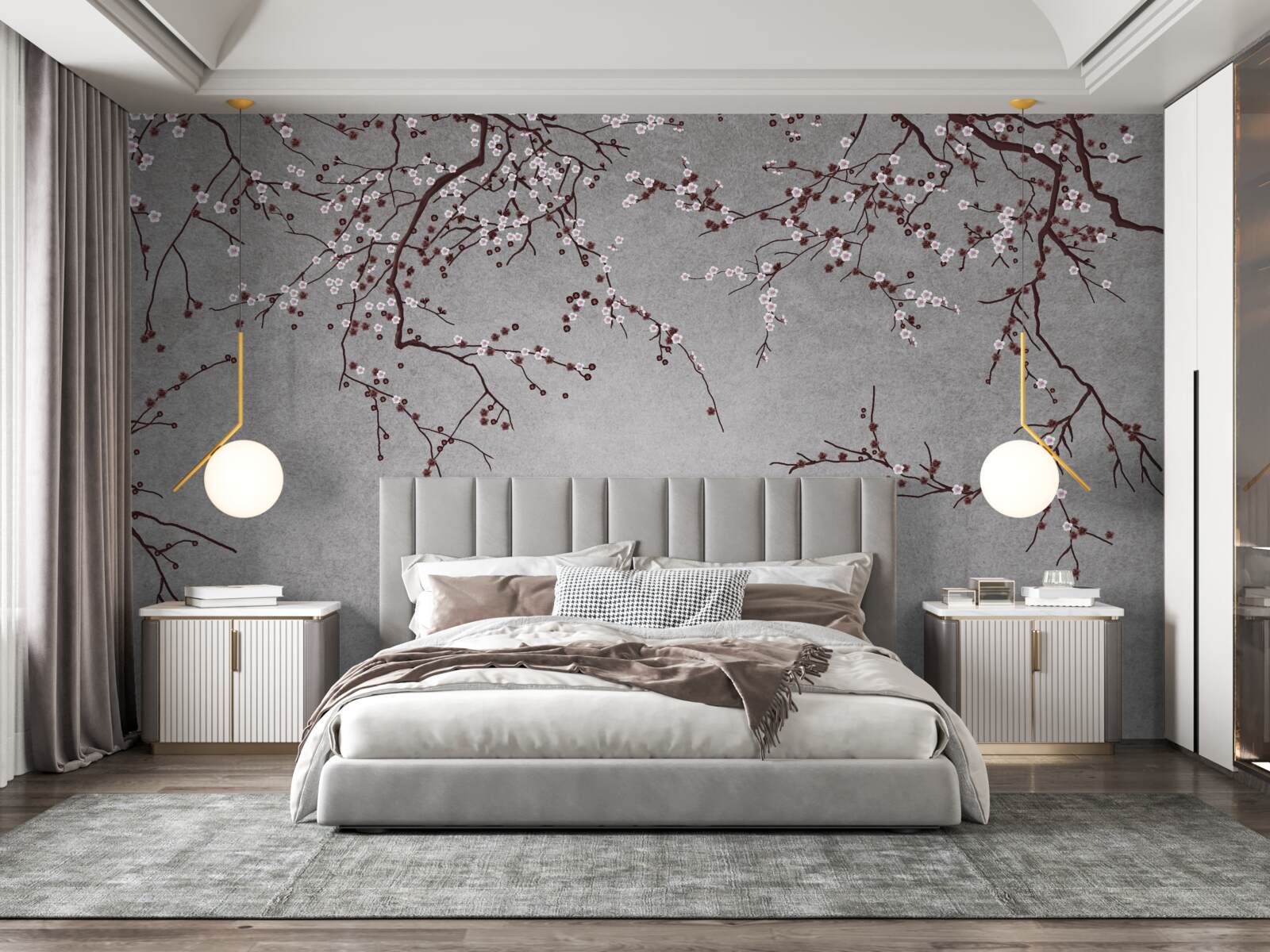 Фотошпалери гілки дерева всіяні дрібними квітами