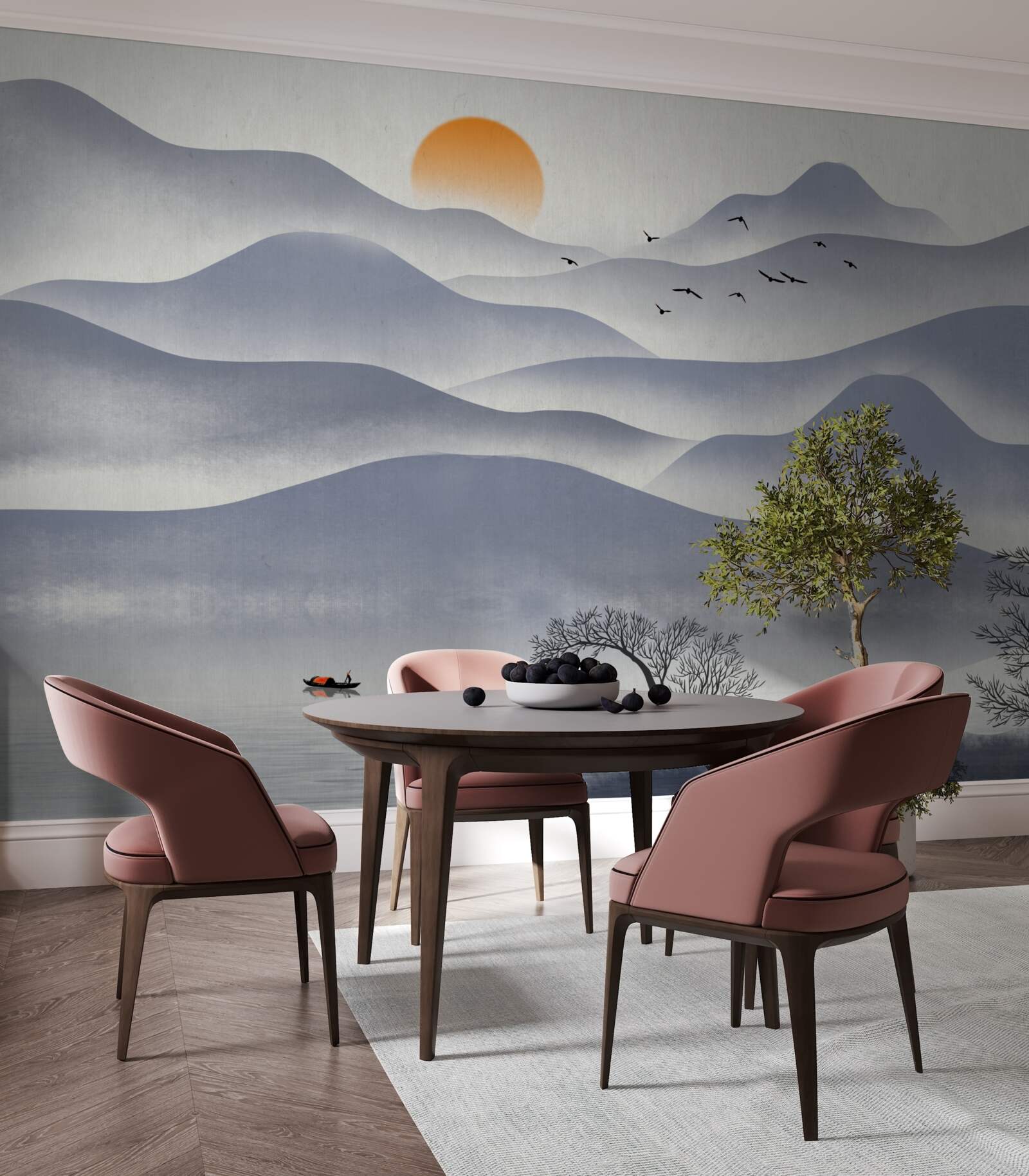 Фотошпалери замовлення на озері виконує рибалка