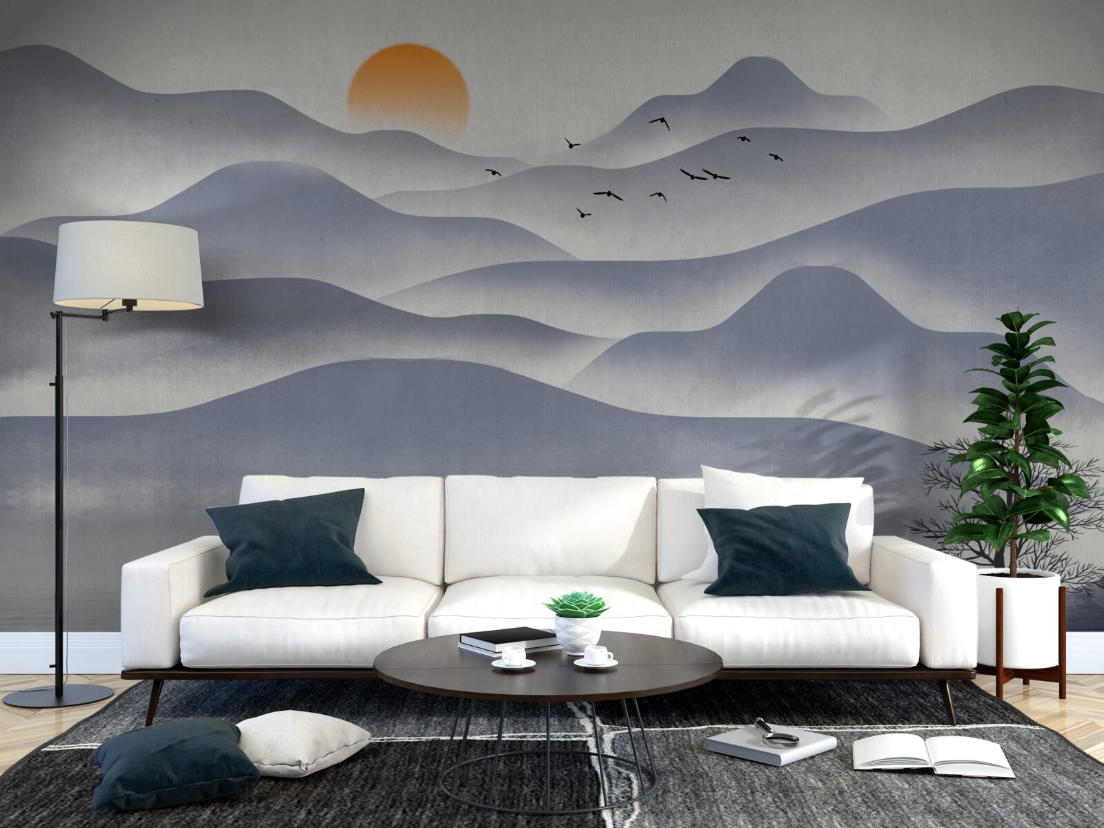 Фотошпалери замовлення на озері виконує рибалка