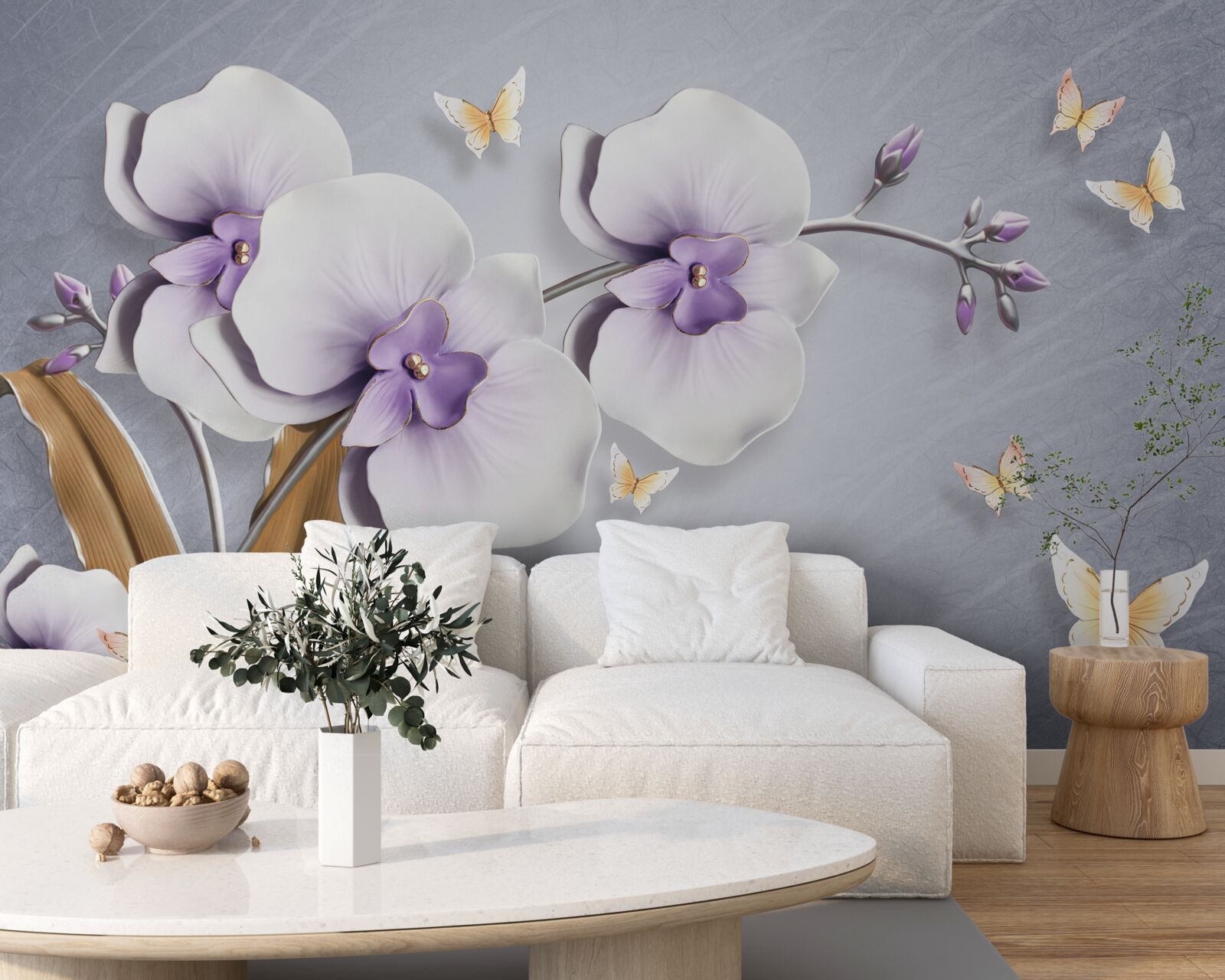 Фотошпалери величезні бузкові орхідеї