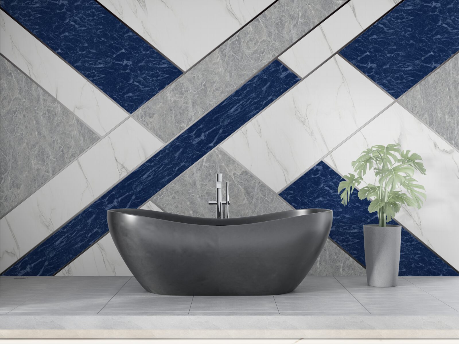 Фотошпалери на шляху до синьо-сірих смуг