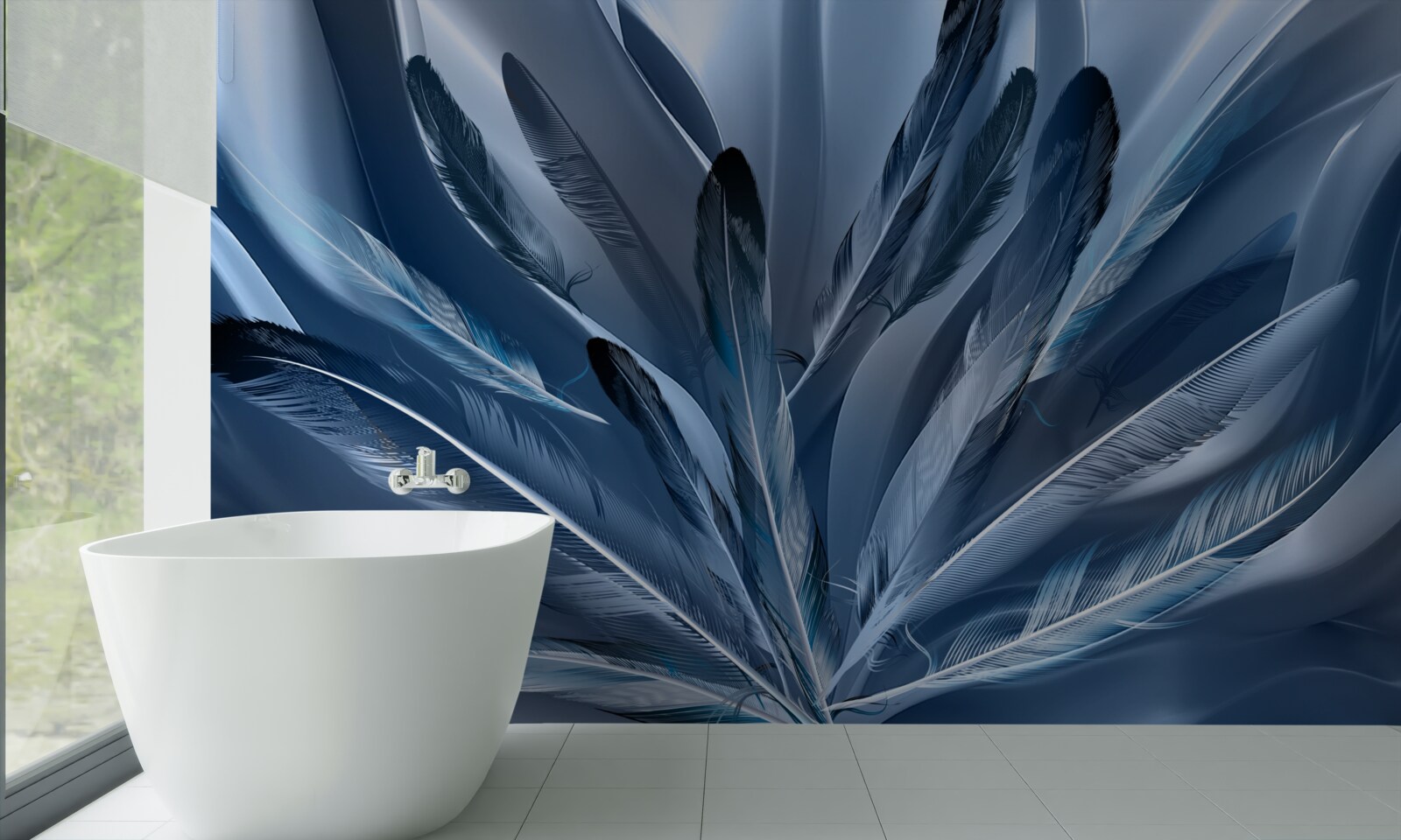 Фотошпалери тло усіяне синім пір'ям