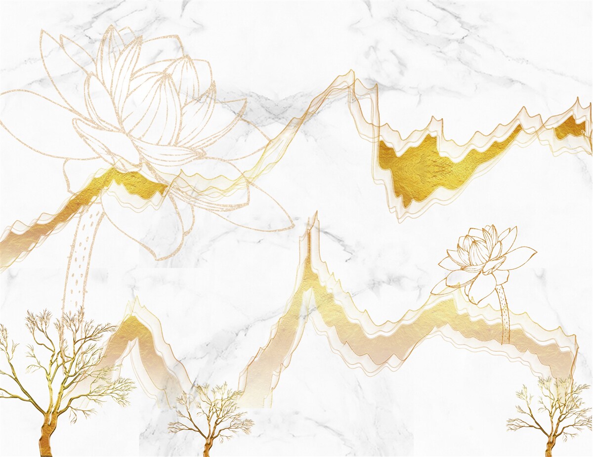 Фотошпалери обриси рослин і дерев на червоному тлі