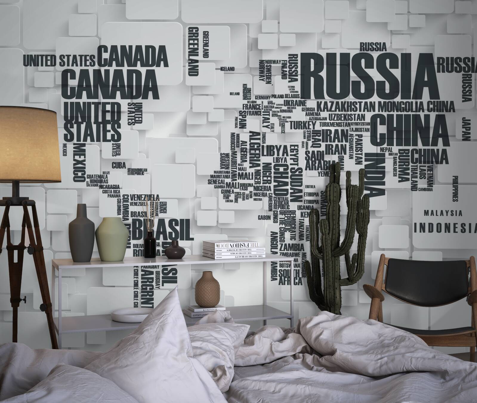 Фотошпалери карта з найбільшими країнами світу