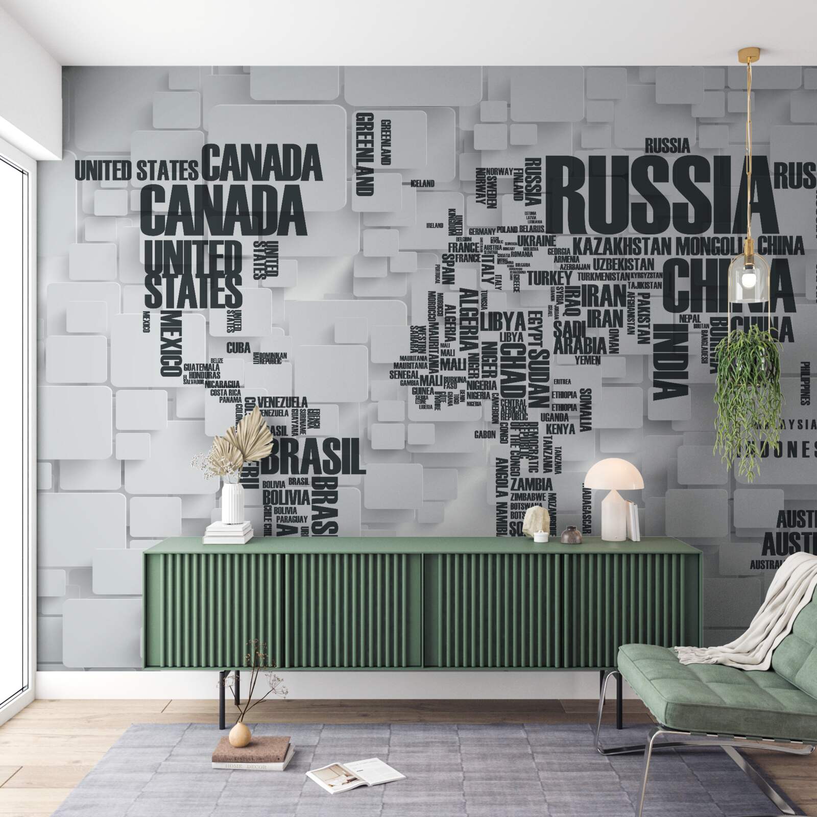 Фотошпалери карта з найбільшими країнами світу