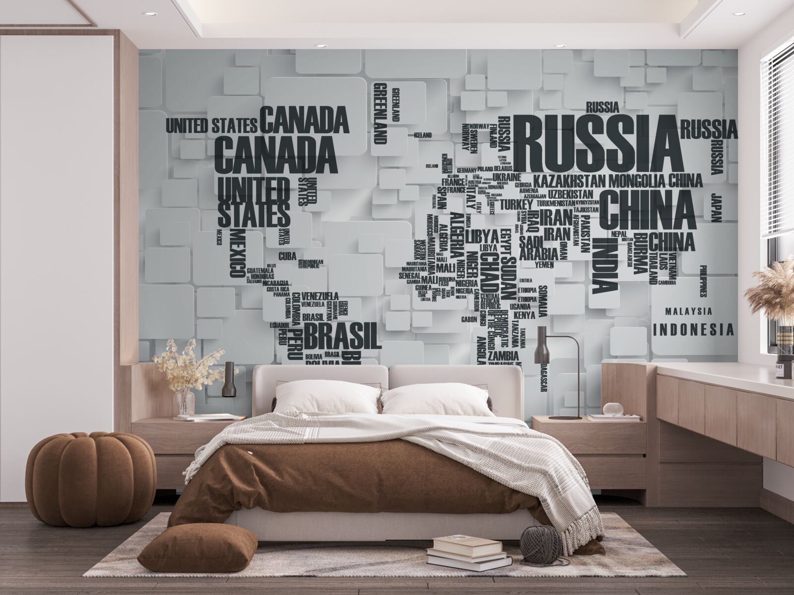 Фотошпалери карта з найбільшими країнами світу