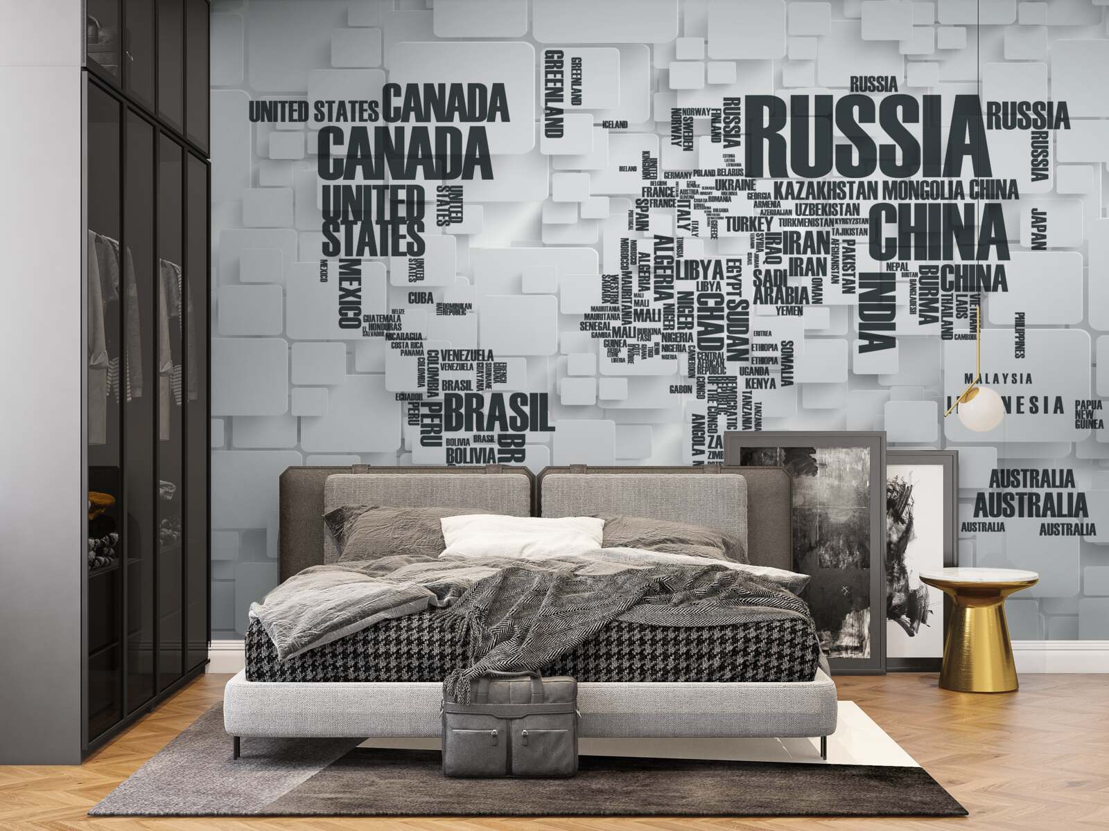 Фотошпалери карта з найбільшими країнами світу