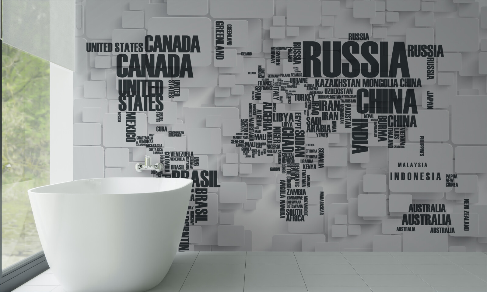 Фотошпалери карта з найбільшими країнами світу