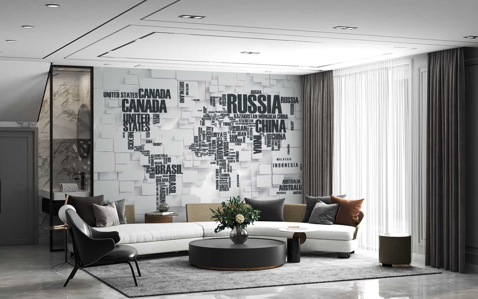 Фотошпалери карта з найбільшими країнами світу