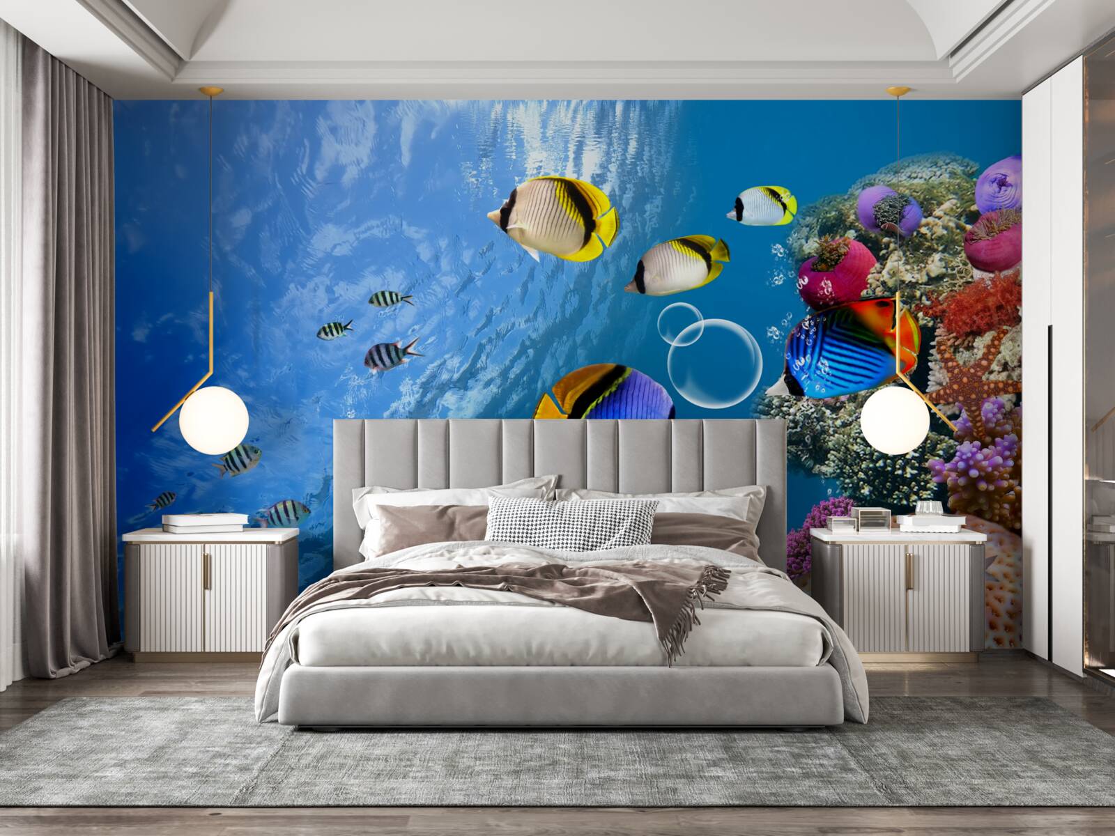 Фотошпалери яскрава риба в спокійній воді