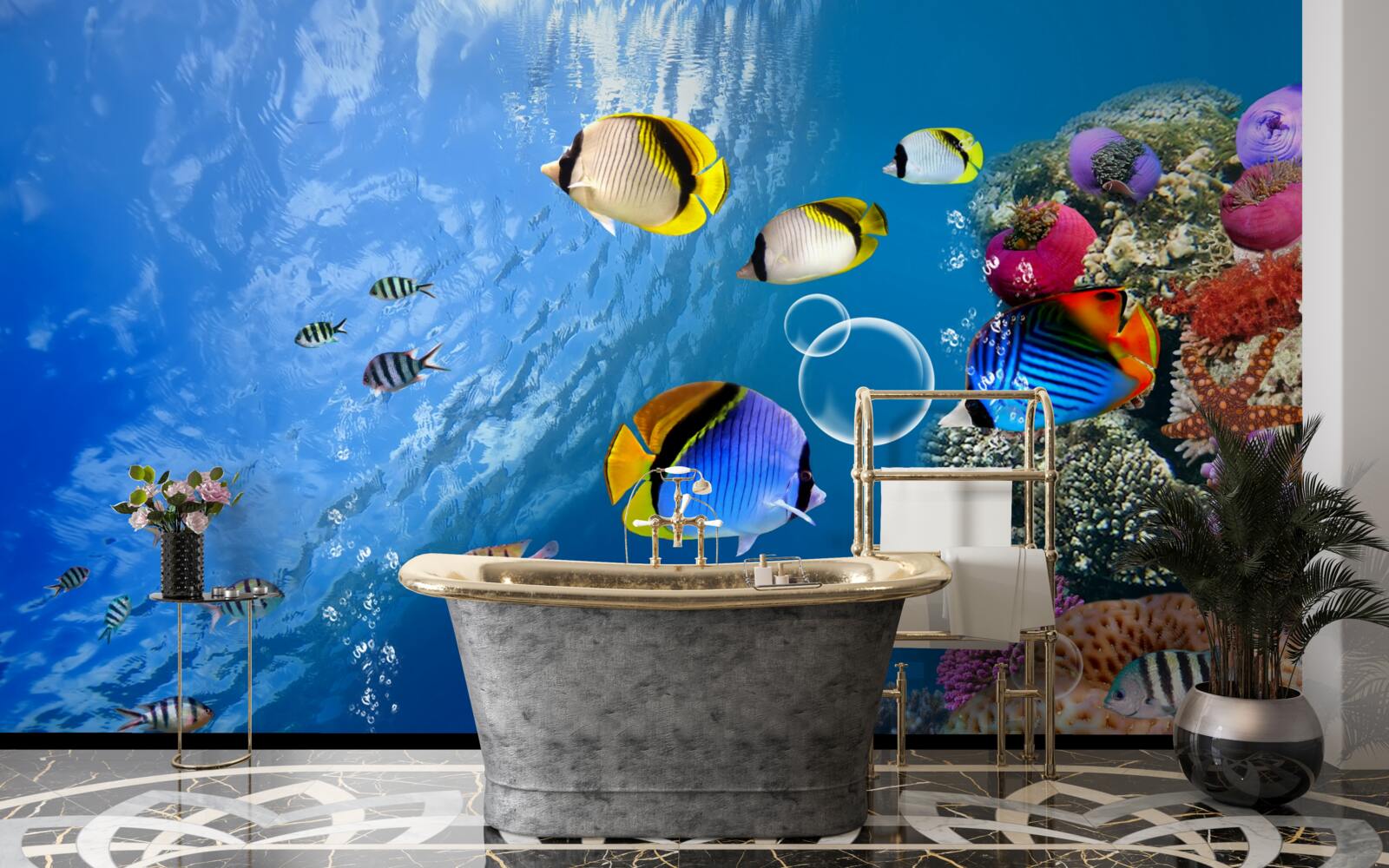 Фотошпалери яскрава риба в спокійній воді