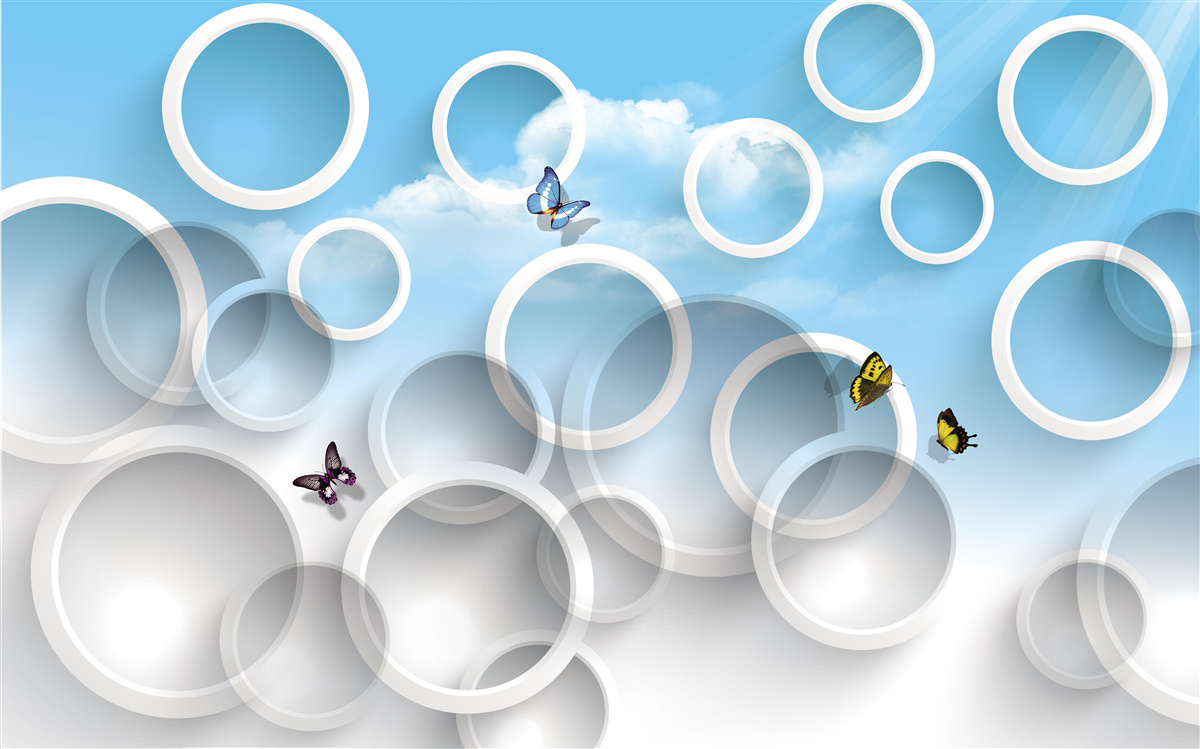 Фотошпалери небо в синіх колах