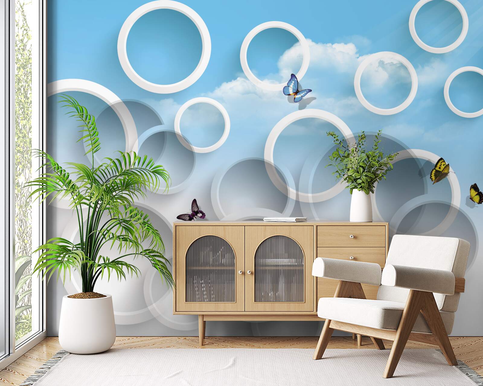 Фотошпалери небо в синіх колах